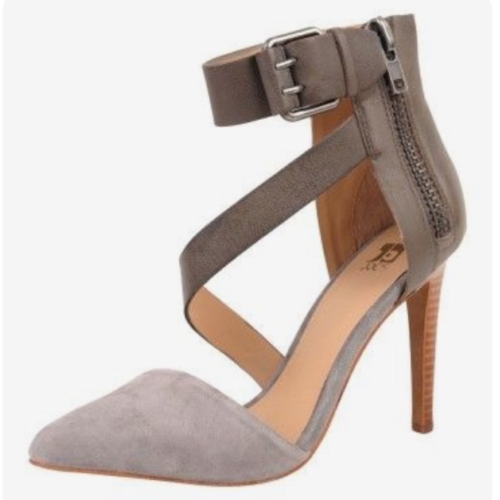 JOE'S JEANS "Ali" Ankle Strap Pointed Suede Pumps