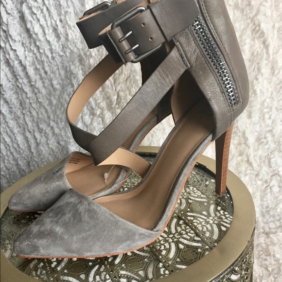 JOE'S JEANS "Ali" Ankle Strap Pointed Suede Pumps - Picture 2 of 6