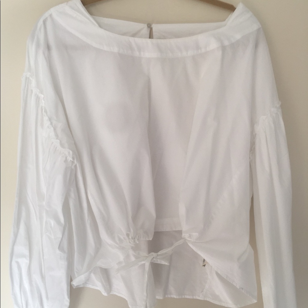 Free People sz L white crisp blouse