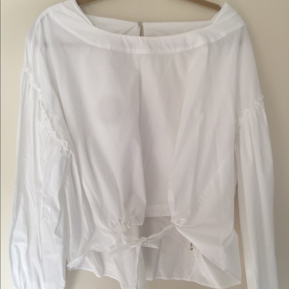 Free People sz L white crisp blouse - Picture 1 of 5