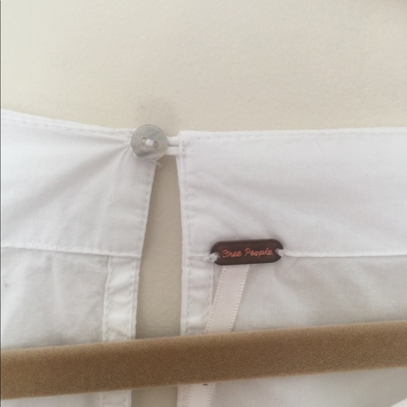 Free People sz L white crisp blouse - Picture 4 of 5