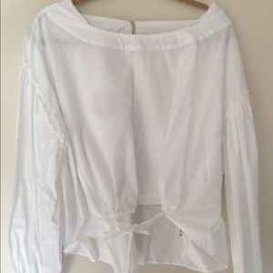 Free People sz L white crisp blouse
