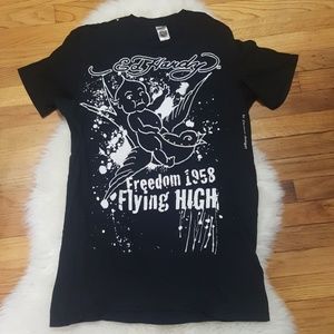 Ed Hardy embossed and studded Tshirt