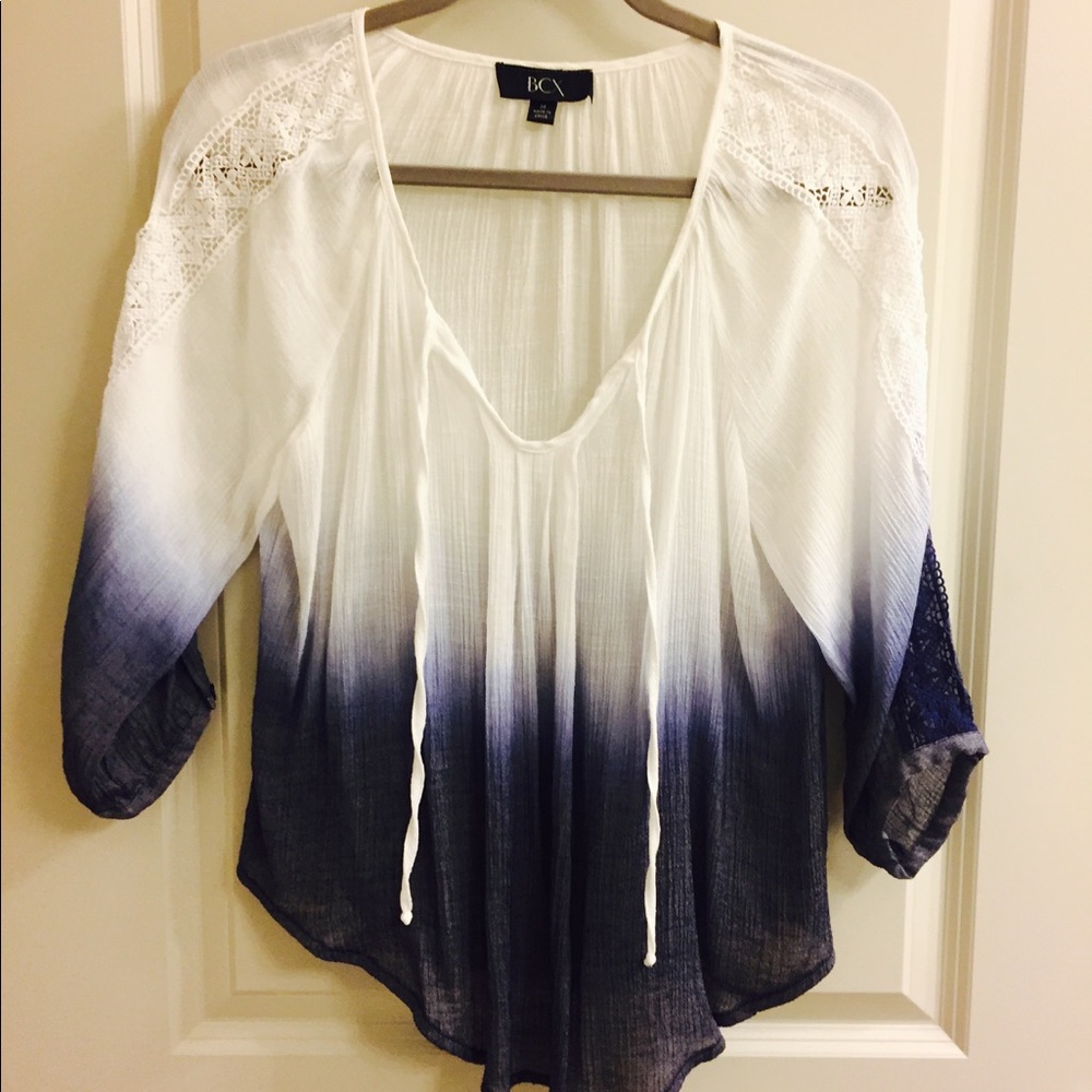 Ombré blue and white Boho Blouse by BCX