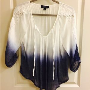 Ombré blue and white Boho Blouse by BCX