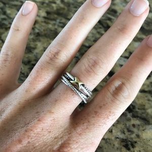 DY X Collection Ring with 18k Gold