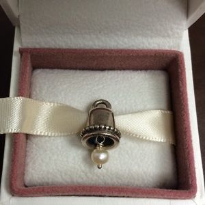 Pandora Wedding Bell Charm with Dangling Pearl