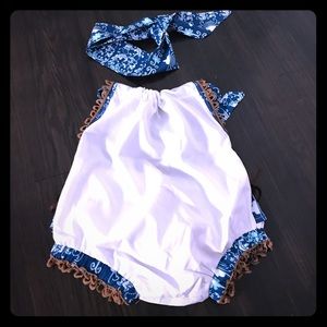 Baby outfit with matching head wrap
