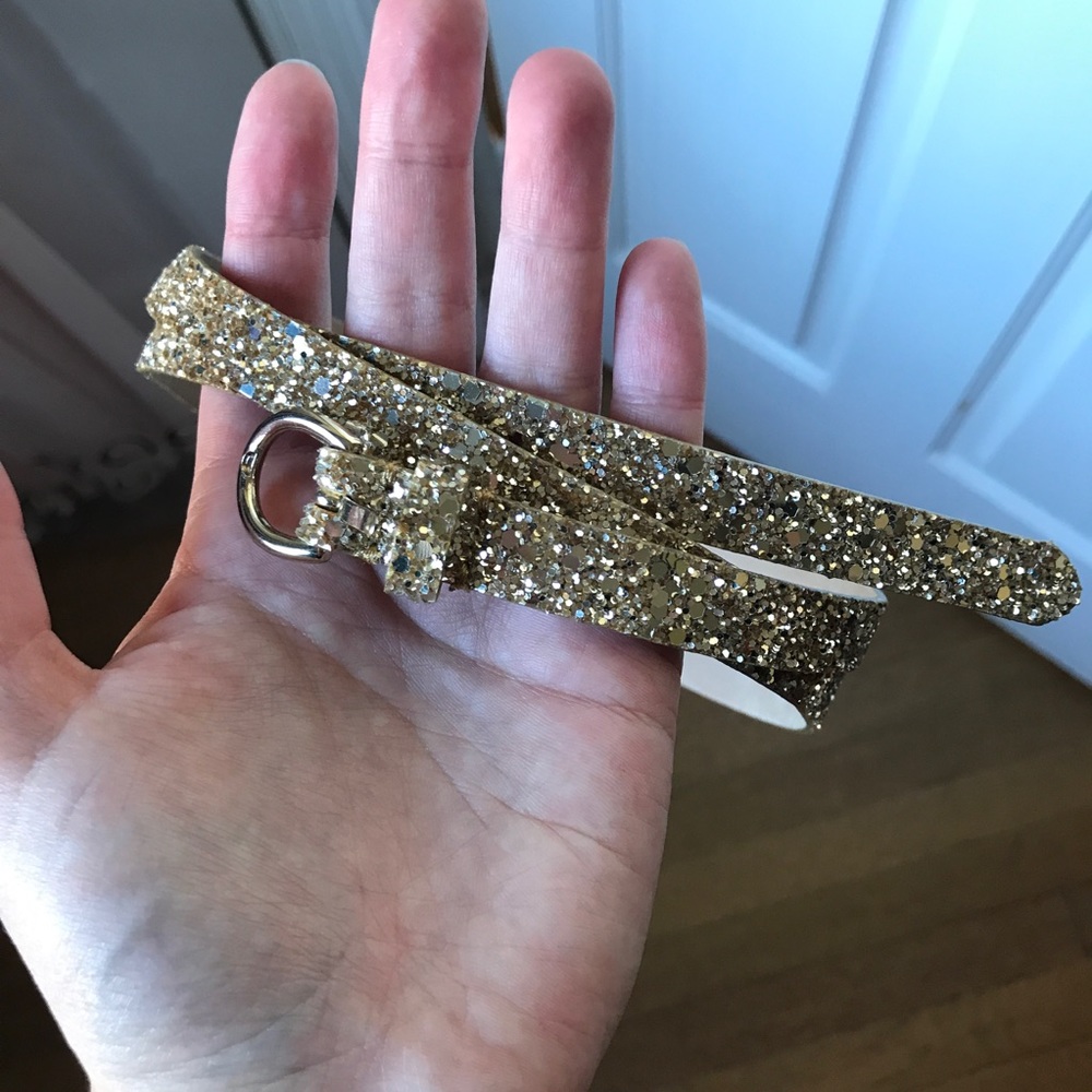 J. Crew gold sparkly belt - M