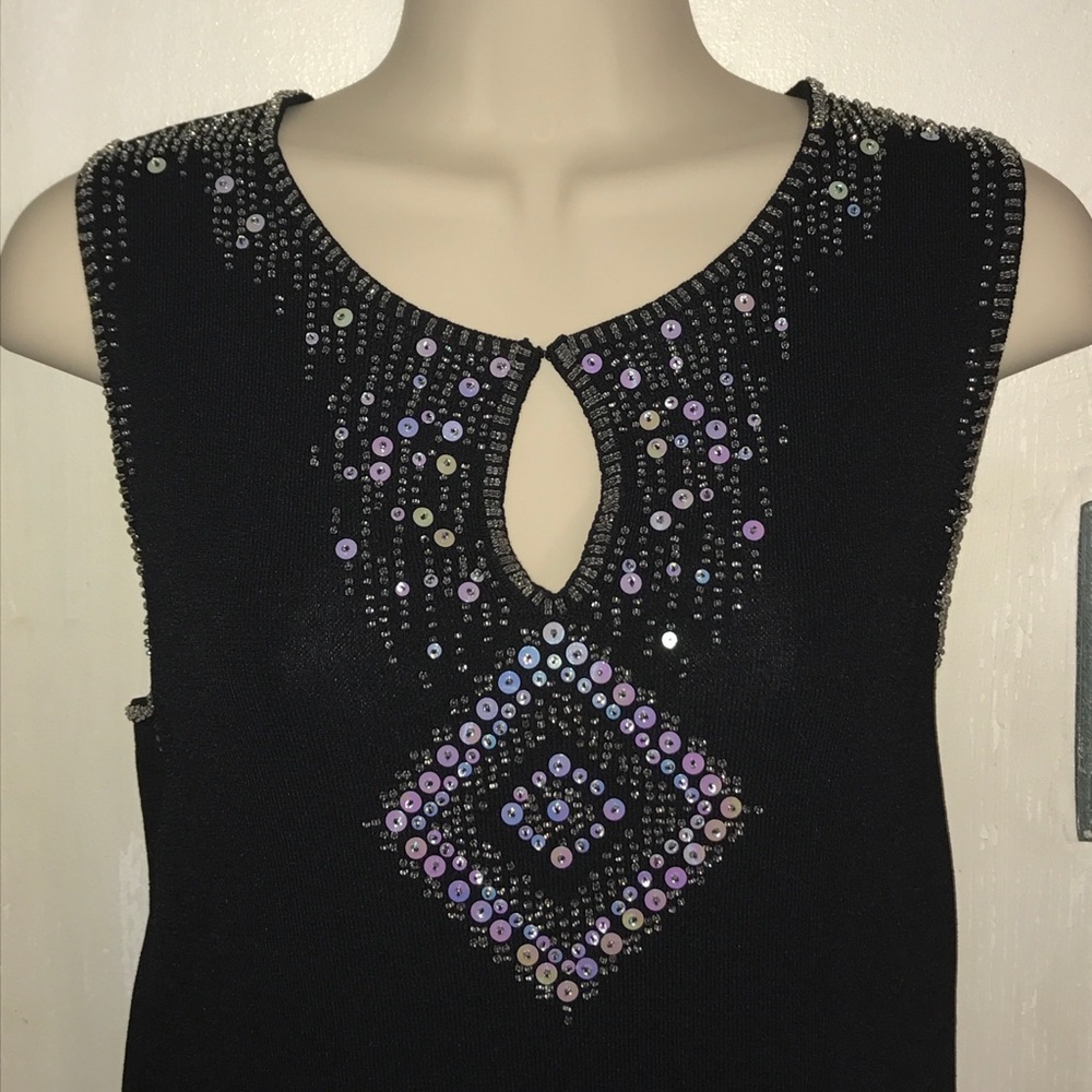 Dress Barn Beaded Sweater Tank M