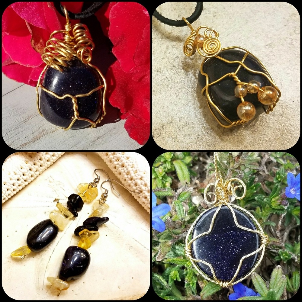 Love sparkles? Blue Goldstone Crystal Jewelry!!