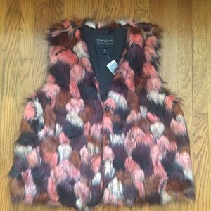 Forever 21 + Multi-Colored Faux Fur Vest