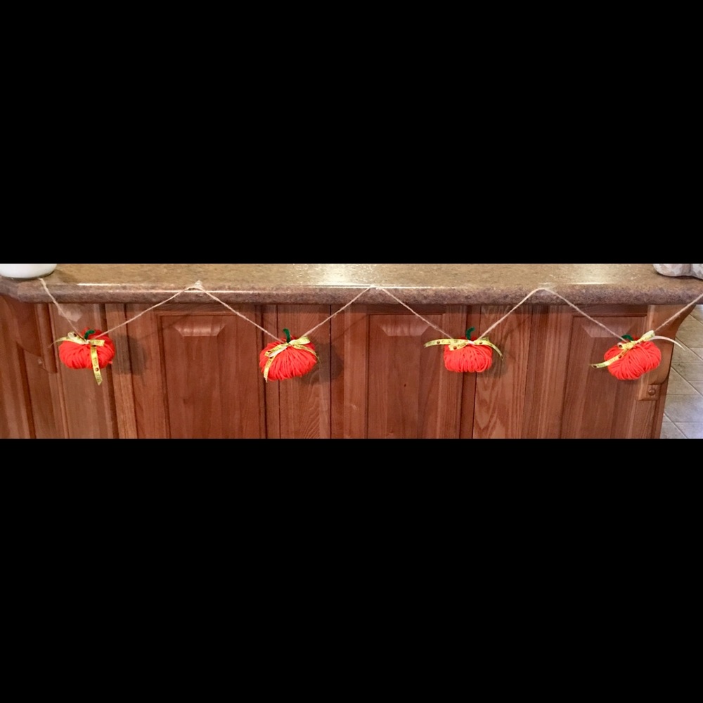 Rustic shabby chic yarn garland