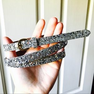 J. Crew Silver Belt - M