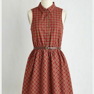 🚩SALE🚩Modcloth Fab from the Heart plaid dress