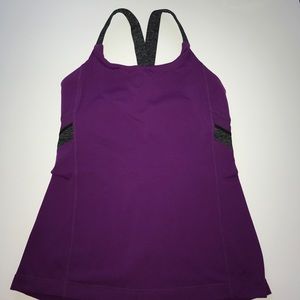 Lululemon Fitted Yoga Tank Purple/Dark gray Size 6