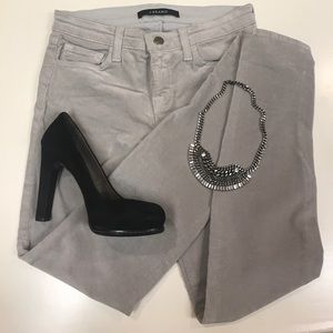 J Brand light grey skinny cord jeans sz 27