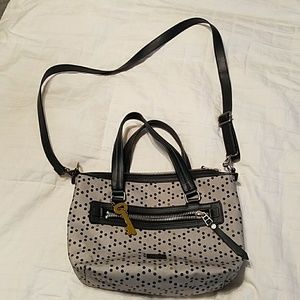 Fossil Dawson polka dot satchel