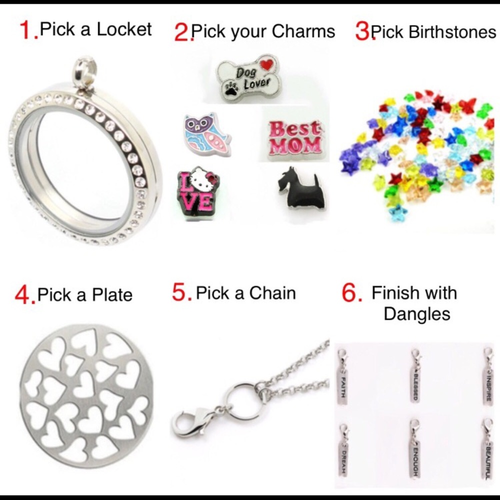 Custom Locket -Custom Charms- Names,Dates,Pics