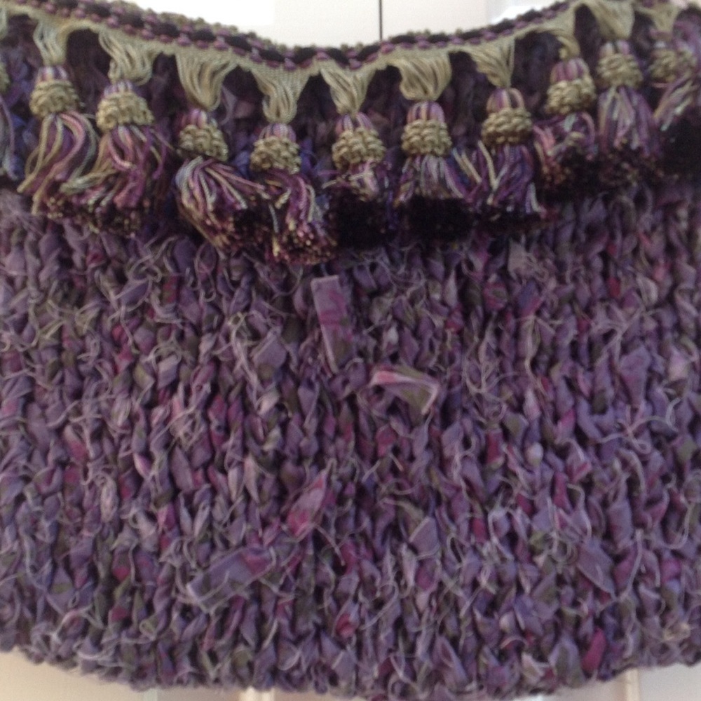 Hand Knitted, cross body bag