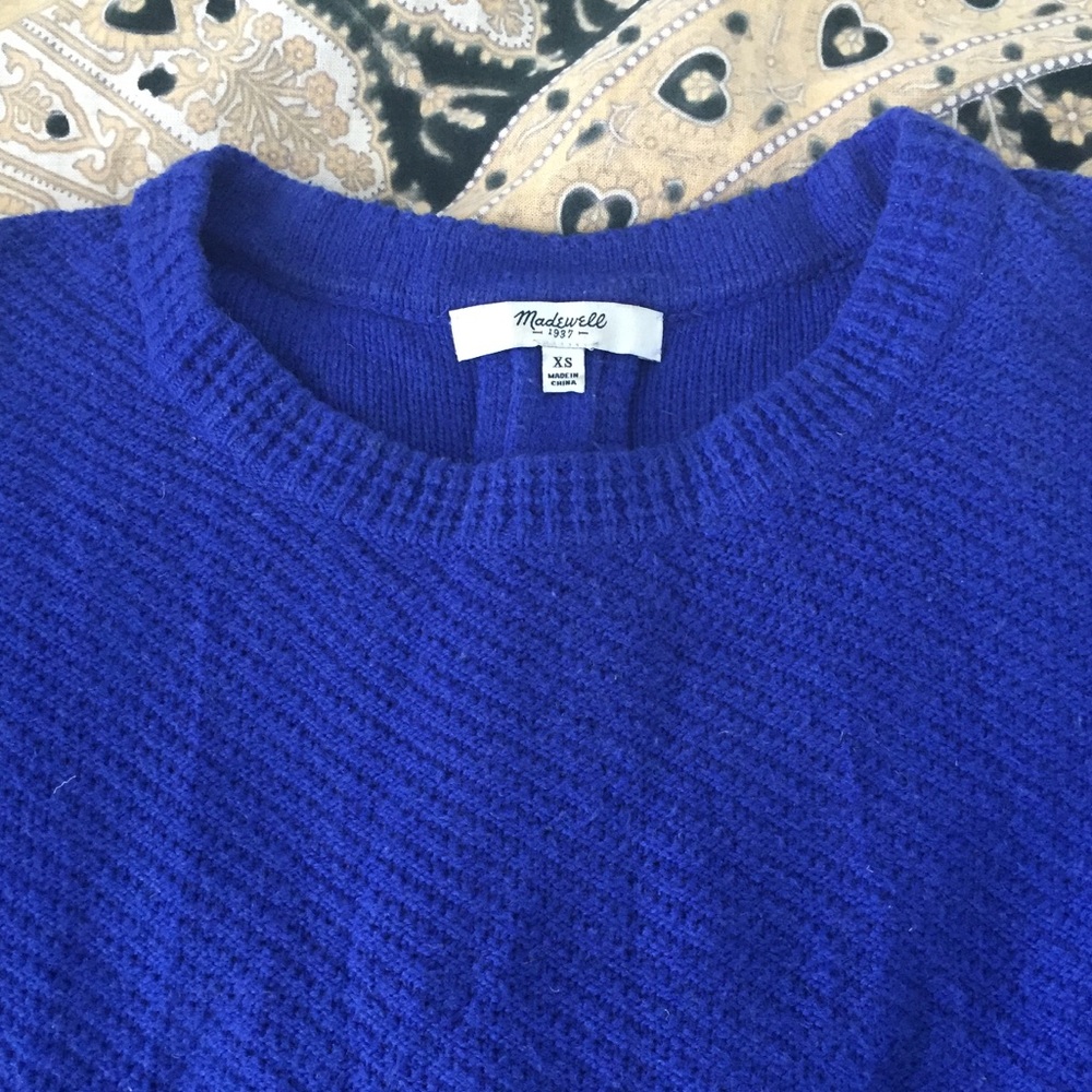 Madewell blue zip-back sweater