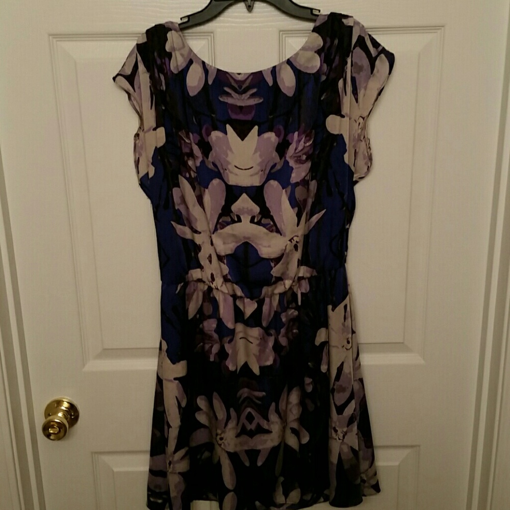 Floral silk knee length dress