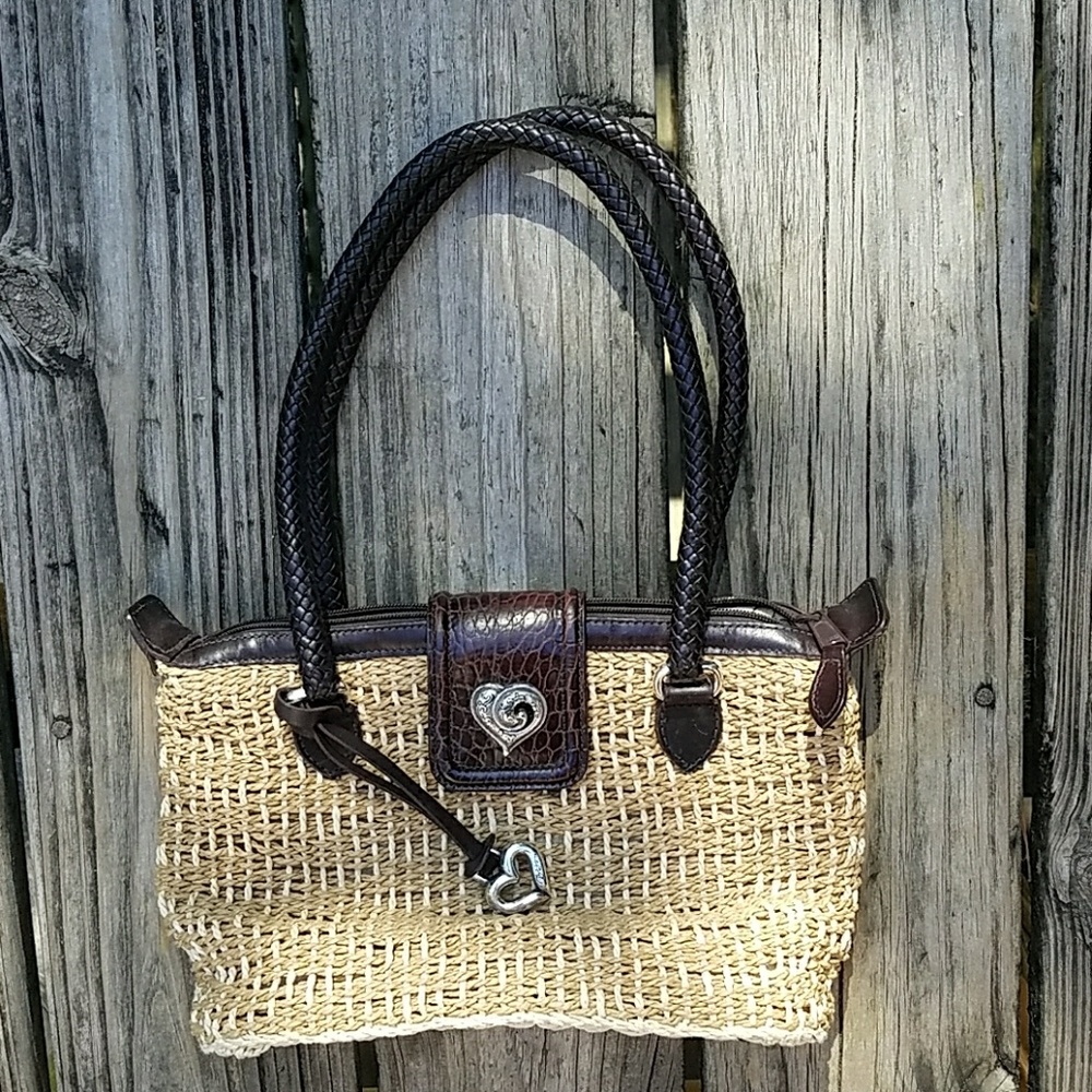 Brighton Hand Woven Straw/leather Purse