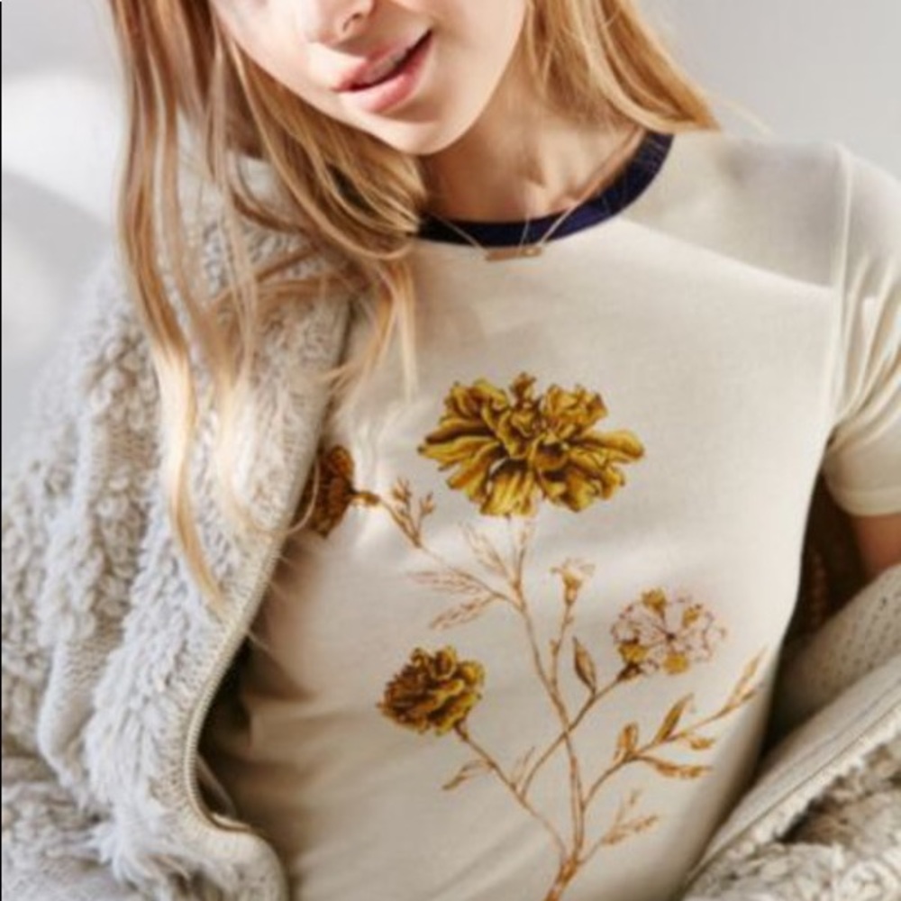 Truly Madly Deeply Flower Ringer Tee