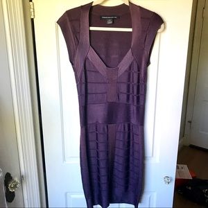French Connection Plum Cap-Sleeve Bandage Dress