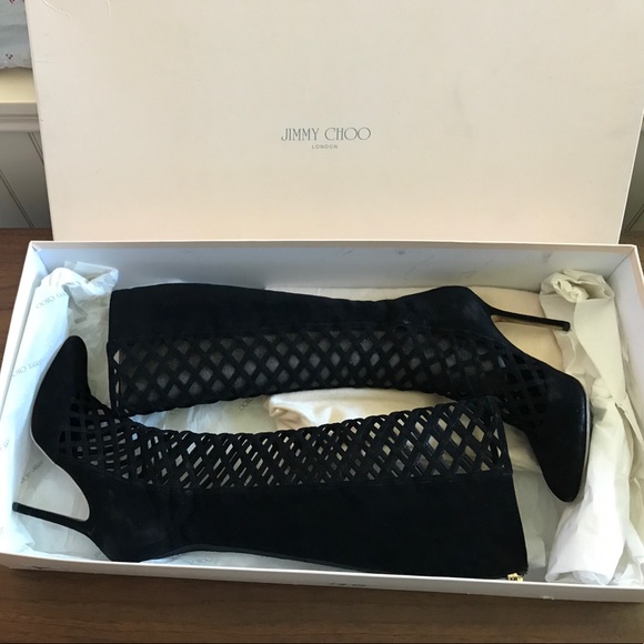 Jimmy Choo Delta Cutout Knee Boot w box fits 6.5 - Picture 4 of 8