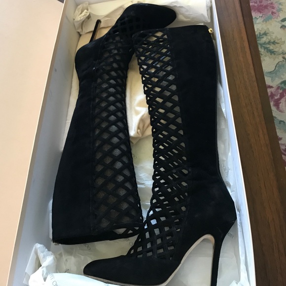 Jimmy Choo Delta Cutout Knee Boot w box fits 6.5 - Picture 6 of 8
