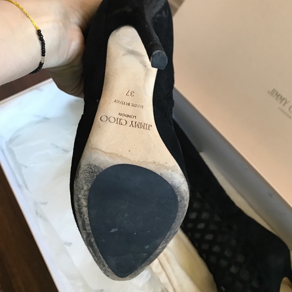 Jimmy Choo Delta Cutout Knee Boot w box fits 6.5 - Picture 7 of 8