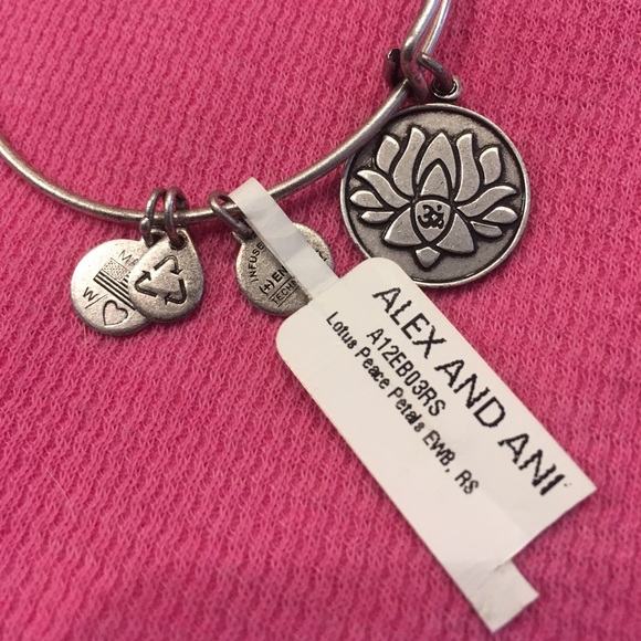 Alex & Ani Lotus Peace Pedals Bracelet Silver - Picture 3 of 3