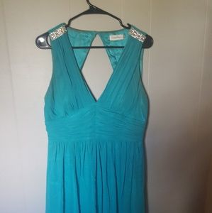 Turquoise calvin Klein gown