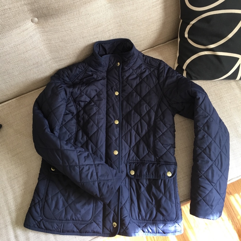 Jcrew factory quilted jacket navy small
