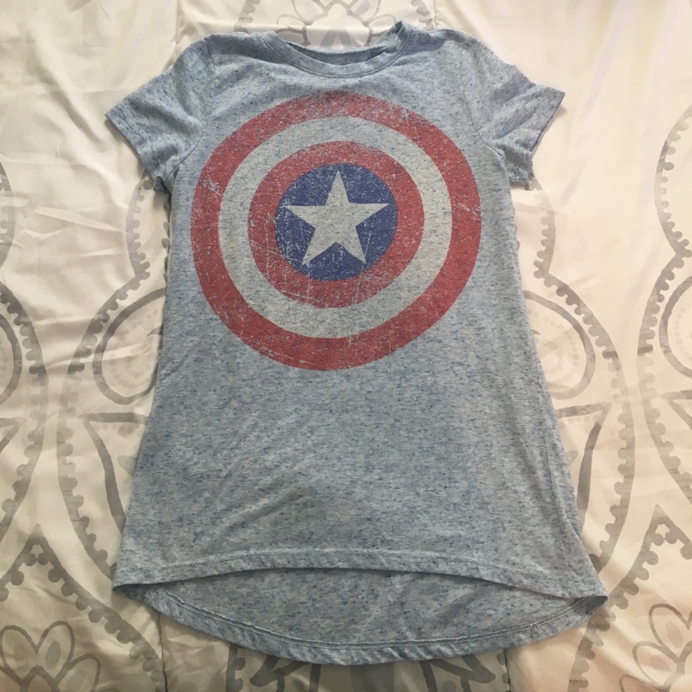 Blue Captain America Shirt