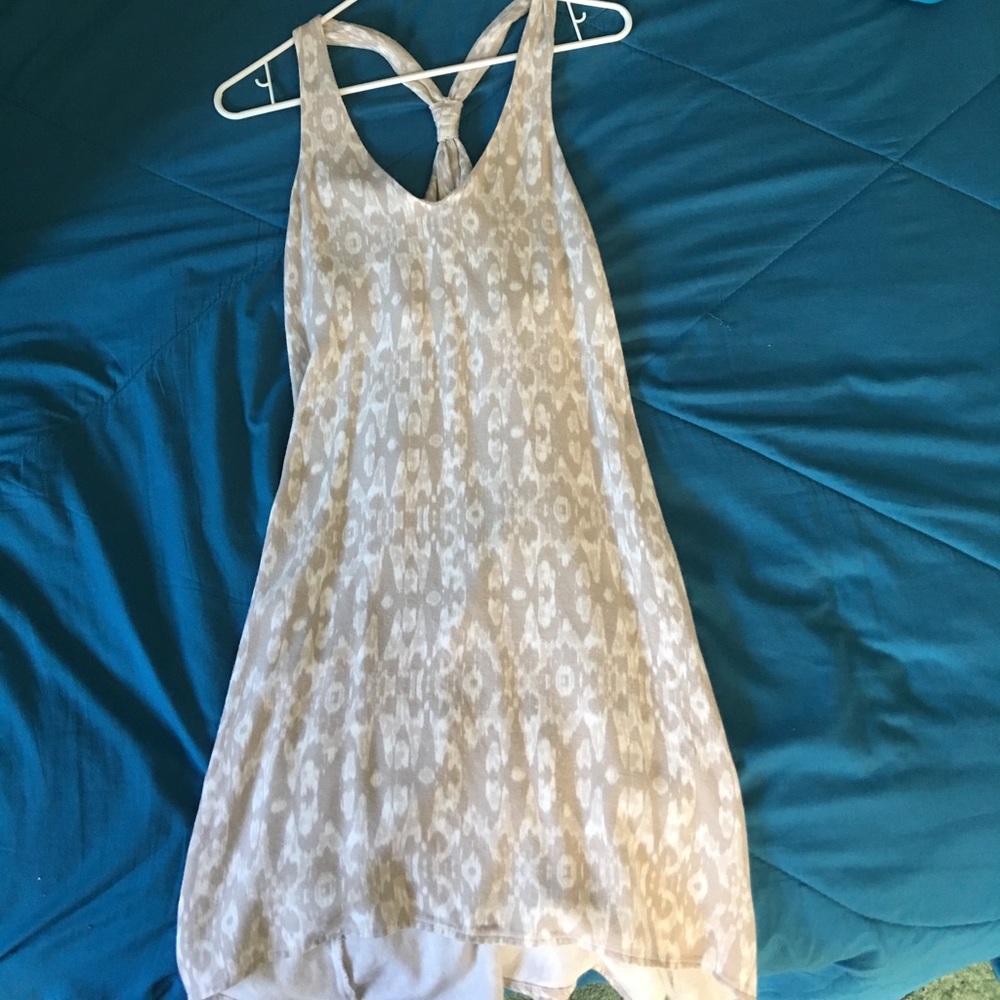 Tan designed tank top dress