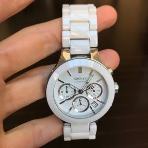 DKNY white ceramic watch