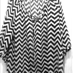 A.N.A. Chevron Blouse 1X