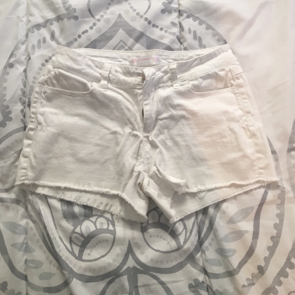 White jean shorts