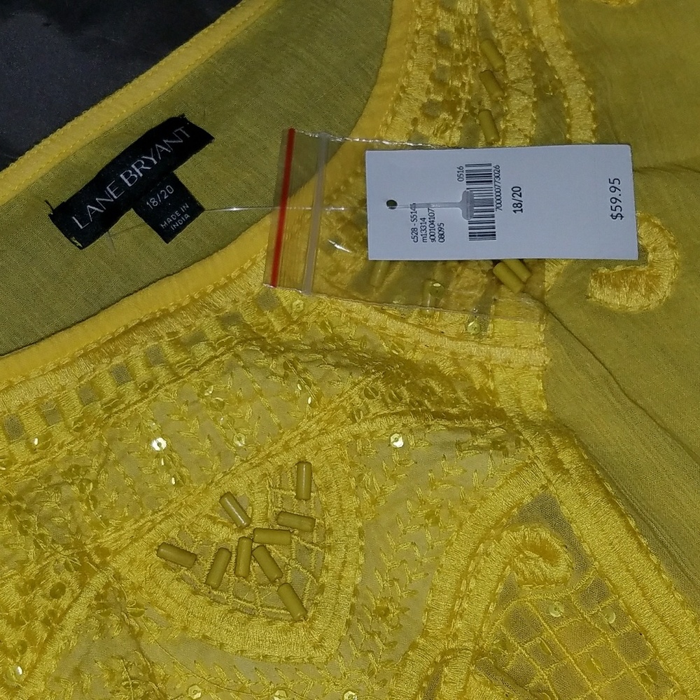 Lane Bryant embellished peasant  top