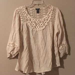 Brown Floral Lace Pilgrim Top
