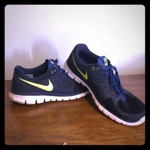 MEN'S NIKE FLEX 2013 RUN VOLT-HYPER BLUE-WHITE