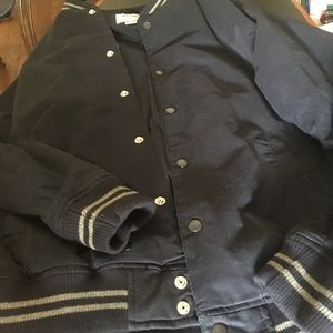 Varsity Jacket Navy Blue - Button Shirt