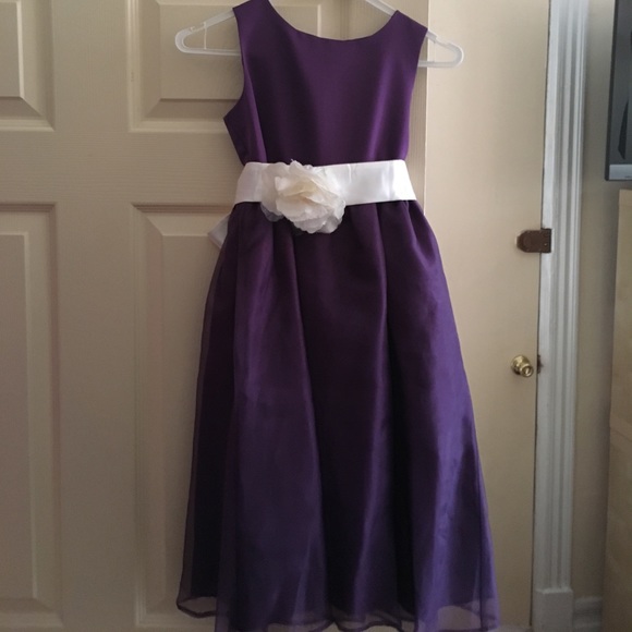 deep purple flower girl dresses