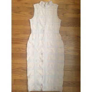 Gracia Sheer Windowpane Bodycon/ Bandage Dress