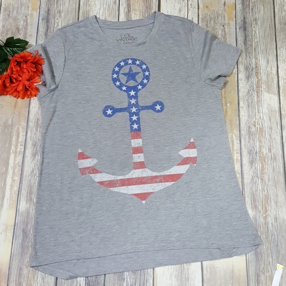 Lol vintage Tops - LOL vintage American flag anchor hi low tee