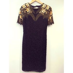✨ Vintage Swee Lo Black & Gold Sequin Dress