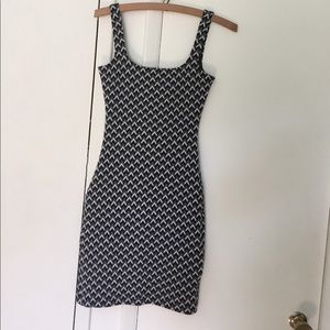 American Apparel Black & White Chevron Dress