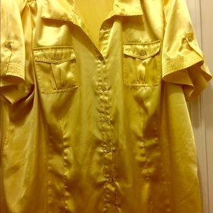Lane Bryant Satin Yellow Top